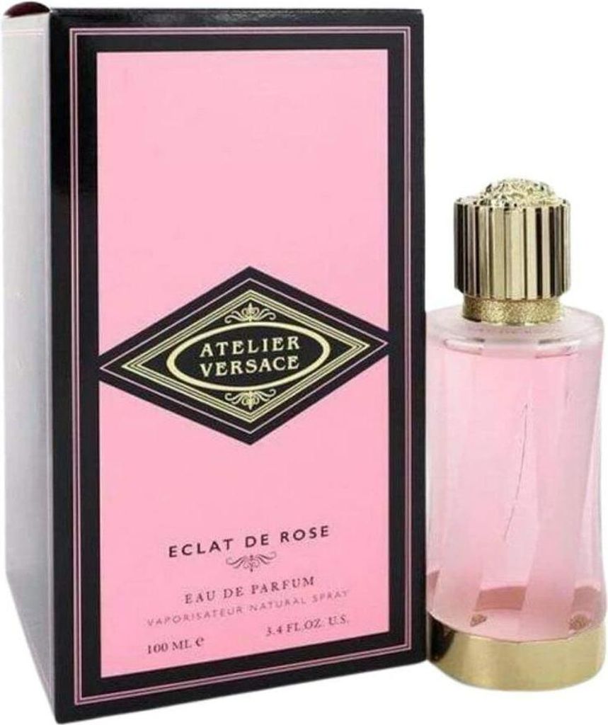 A product shot of a perfume bottle and its packaging.
