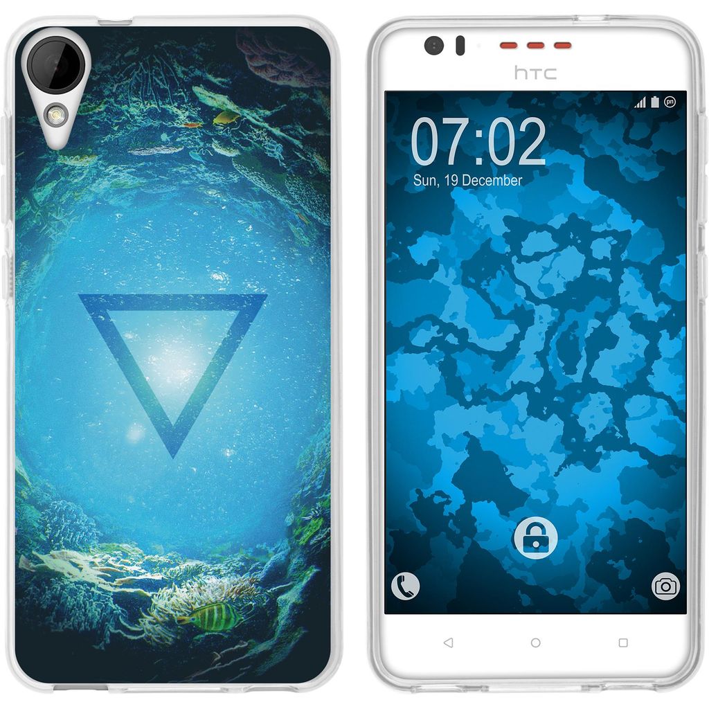 PhoneNatic Case kompatibel mit HTC Desire 825 Silikon-Hülle Element Wasser M4