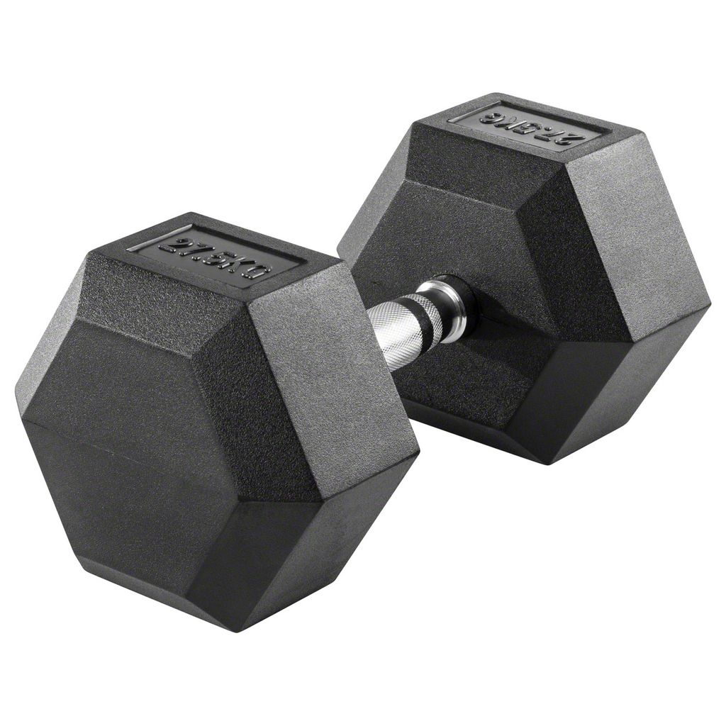 Hex Kompakthantel aus Gummi, 27,5 kg, Hexagon-Hantel