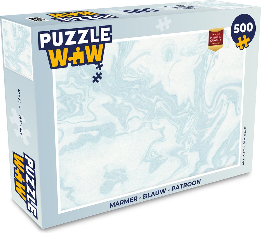 MuchoWow Puzzle 500 Teile Marmor - Blau - Muster - 500 Teile - Kinder - Selberbauen - Puzzlespiele