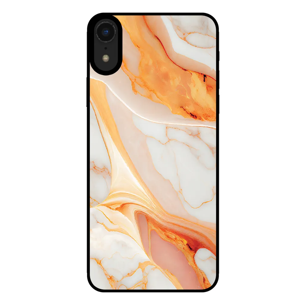 Custodia TPU iPhone XR Smartphonica | Marmo Arancione Anti-Urto