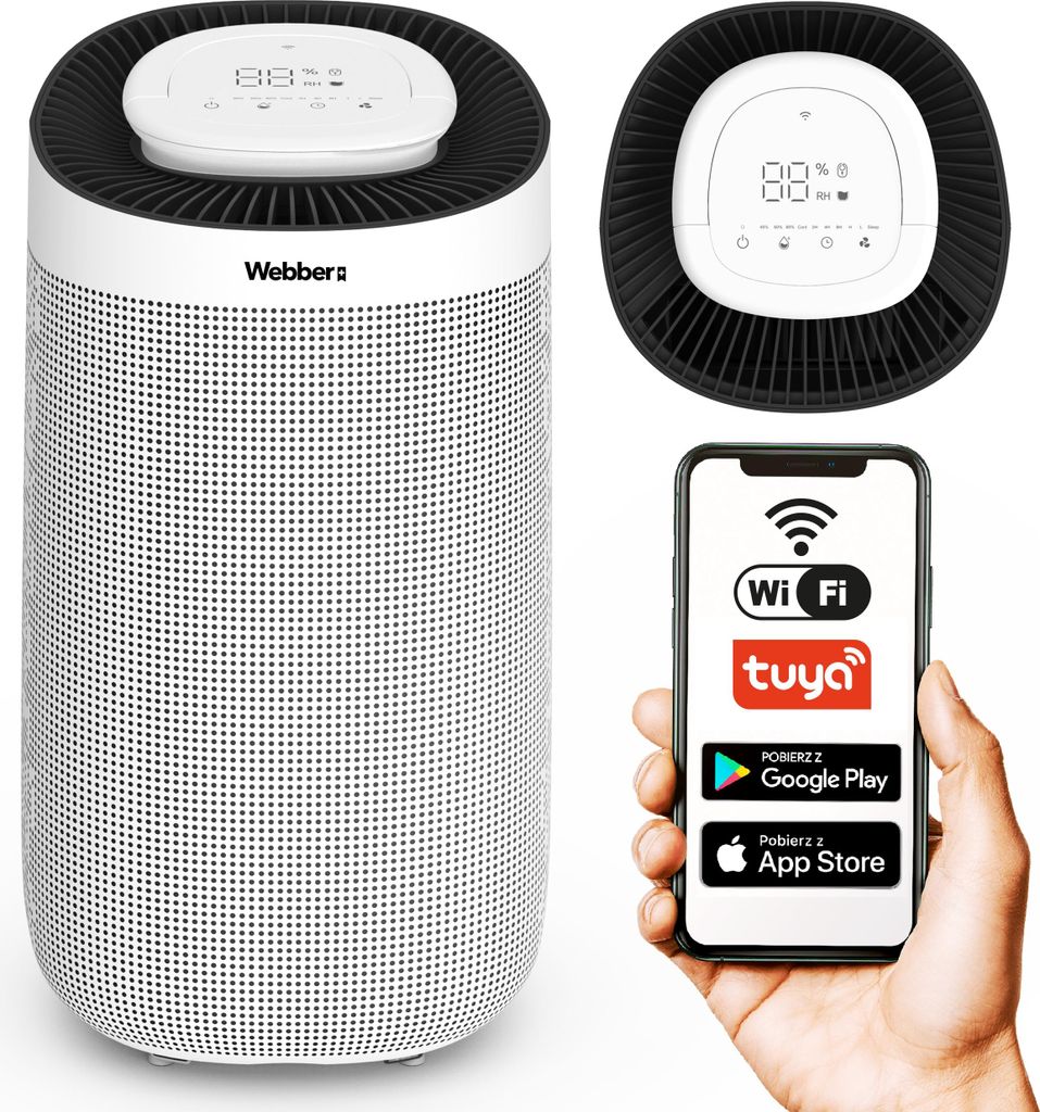 Osuszacz powietrza WiFi Timer 12l/24h Webber DEC500 Zdjęcie produktu 