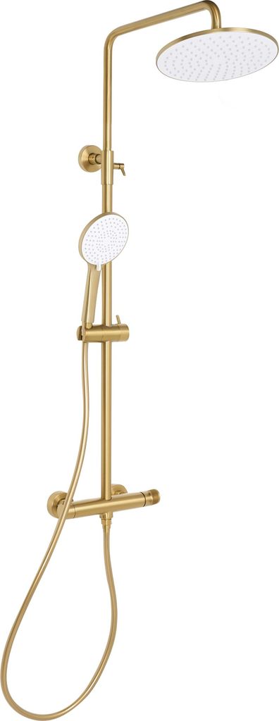 BELIANI Wand Duschset Gold Messing mit Armatur Regendusche Produktbild 