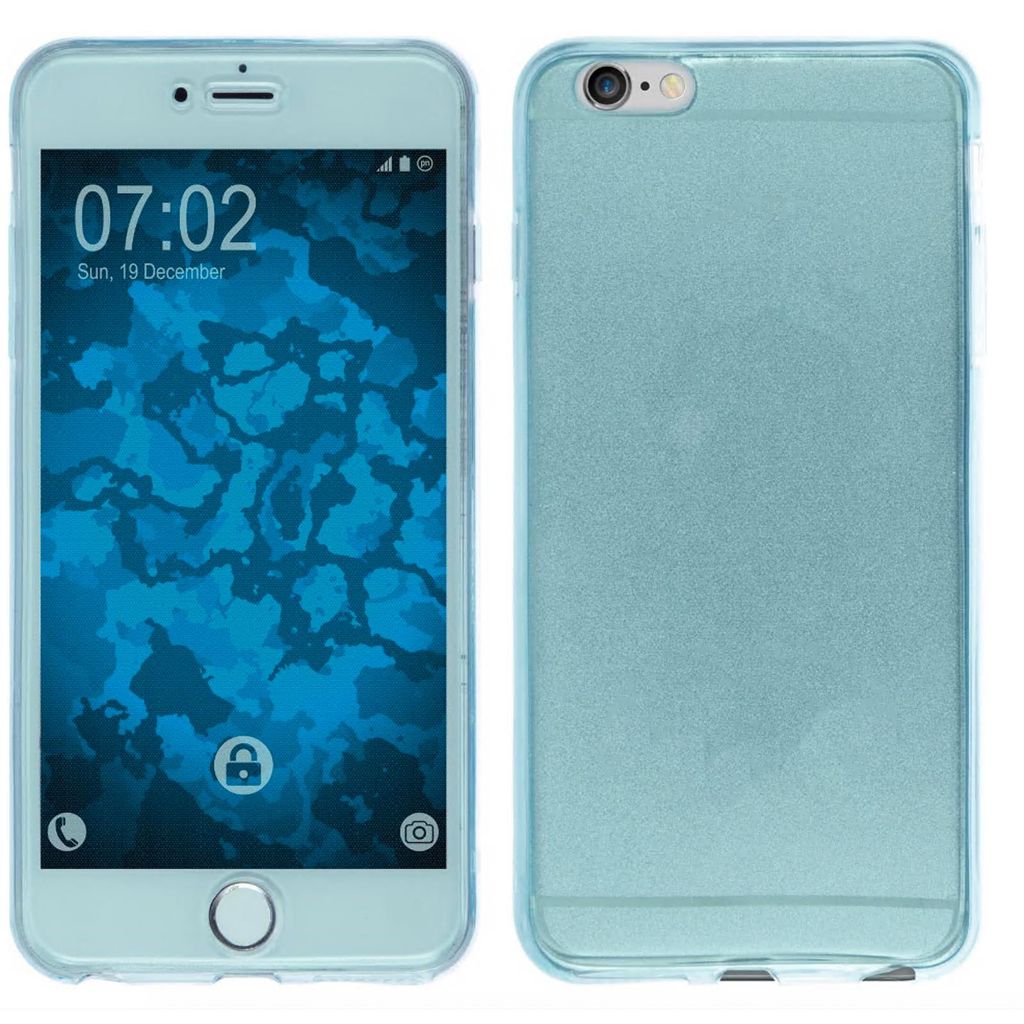 PhoneNatic Case kompatibel mit Apple iPhone 6s / 6 - hellblau Silikon Hülle 360° Fullbody Cover
