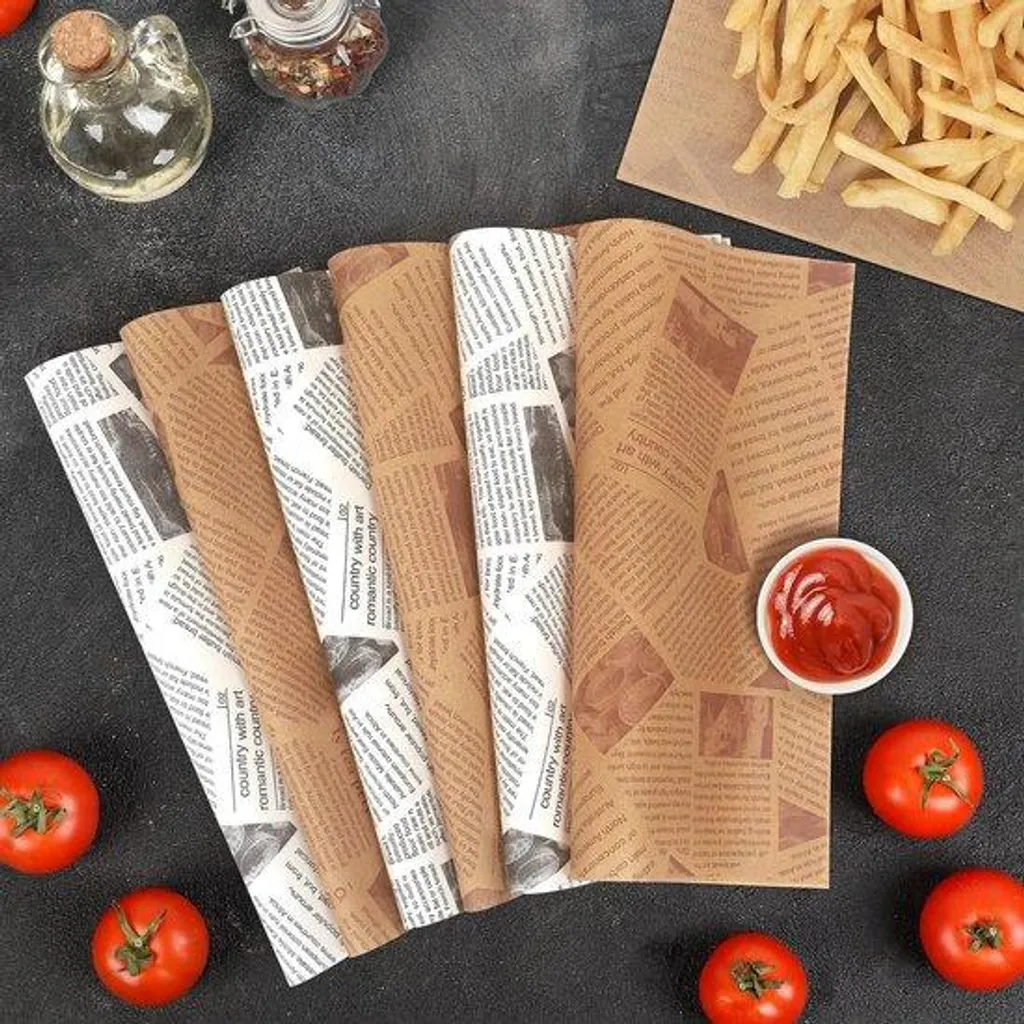 Emballage papier pour vente à emporter sandwicherie et burger 30x30 cm