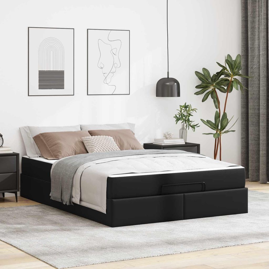 Maison Exclusive - Bettgestell mit Matratze Sonstiges 2 pcs Schwarz PVC