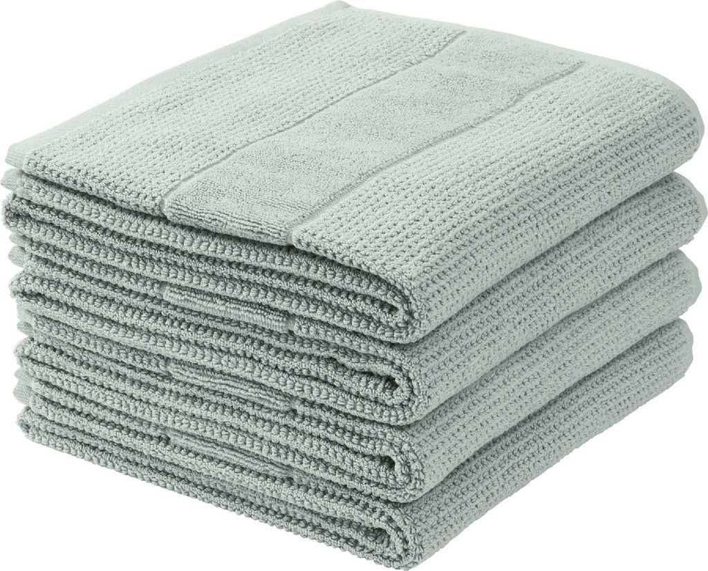 Schiesser Handtuchset Turin | Frottier | 4-teilig | Reiskornoptik | 100% Baumwolle | flauschig, saugstark, farbecht | Kordelaufhänger | 50x100cm |...