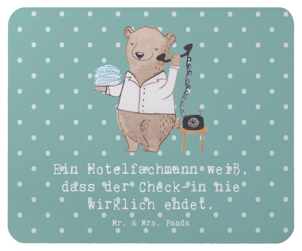 Mr. & Mrs. Panda Mouse Pad Hotelfachmann Lebensweisheit - Meeresbrise - Geschenk, pc mausunterlage, Hotelberuf, Berufsalltag, mousematte, Veranstal...
