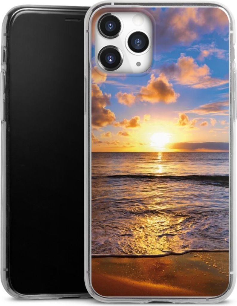 DeinDesign Slim Hülle für Apple iPhone 11 Pro Silikon Case Ultra Dünn Handyhülle Meer Sonnenuntergang Strand