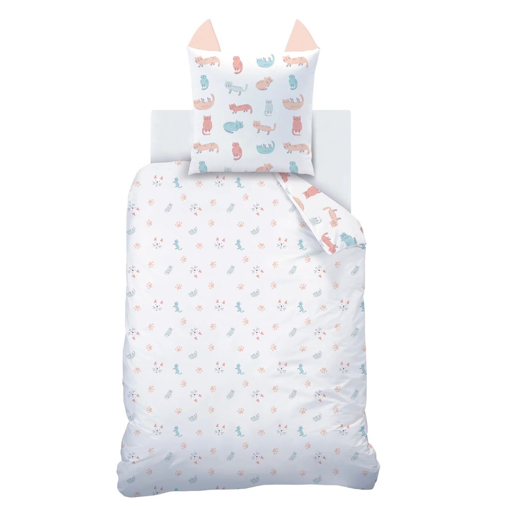 Katze Bettwäsche Set 135x200 + 80x80, 100% Baumwolle Produktbild 5