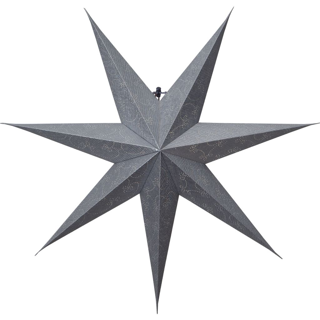 Star Trading 501-40 Papierstern "Decorus", 7-zackig, Farbe: silber, ca. 75 cm Ø, ohne Kabel