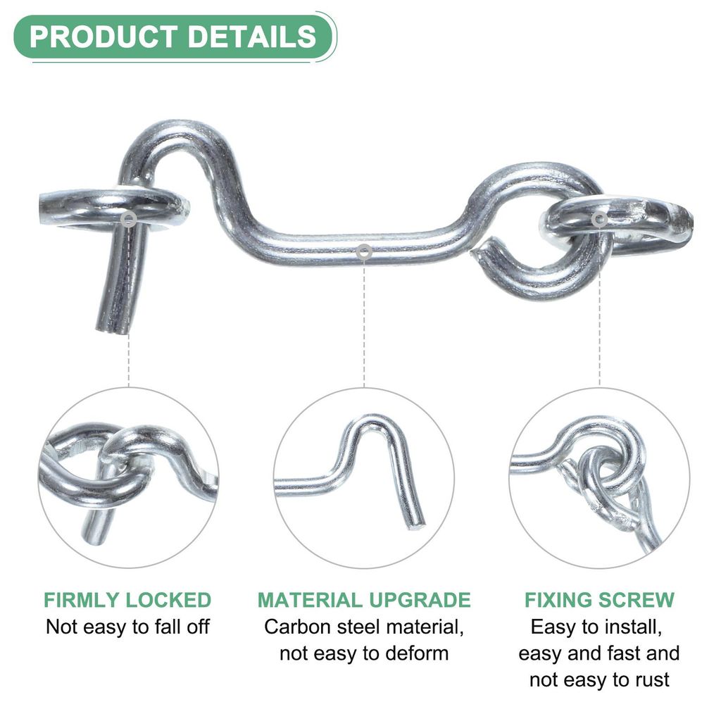 5er-Pack Haken- und ?senriegel fš¹r Tš¹r 1,5 Zoll aus Kohlenstoffstahl Torriegel Scheunentorriegel Haken und ?senriegel fš¹r Tor/Fensterl?den...