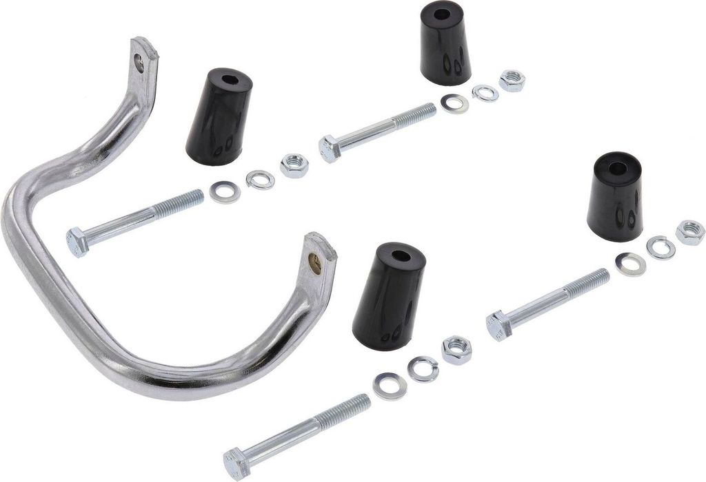 SET Anbauteile zum Gepäckträger mit Aufbockgriff für Schwalbe KR51 - schwarze Distanzstücke