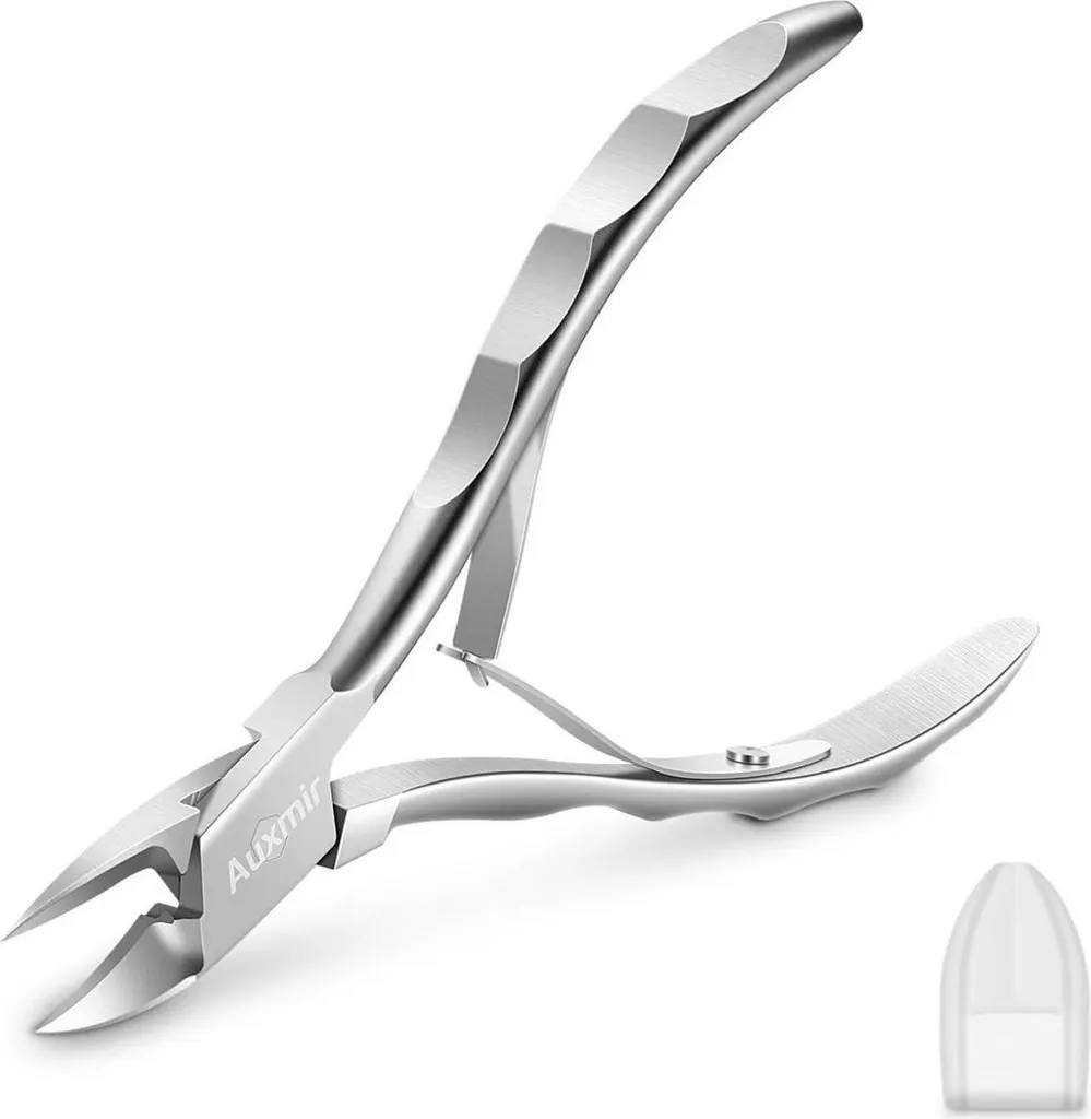 Pince à ongles Auxmir en acier inoxydable argenté avec capuchon 14 cm