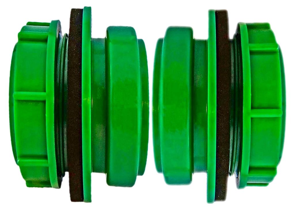 2 Stück HT Anschraubmuffe DN50 mit Dichtung für Rohr Außendurchmesser 50 mm 5 cm mit 2" Rohr Zoll Außengewinde Abfluss Abwasser Ablauf Anschrau...