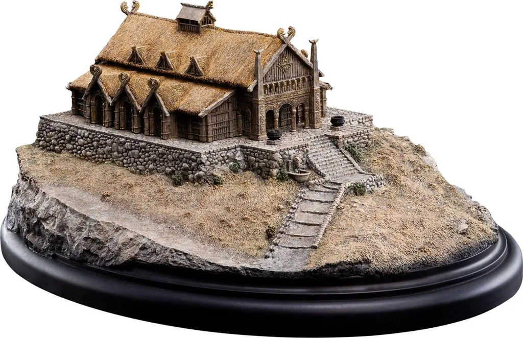 Réplique Hall d'Or Edoras Compacte 9 cm : Le Rohan Sans Encombrement