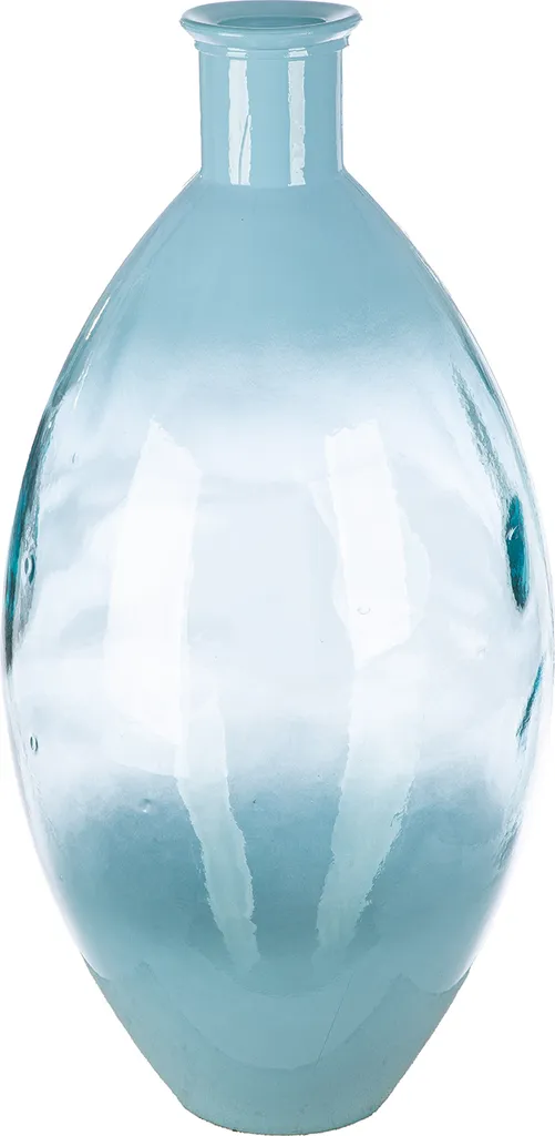 Vase en verre bleu galbé Novelle Gilde 59 cm - Design moderne et épuré