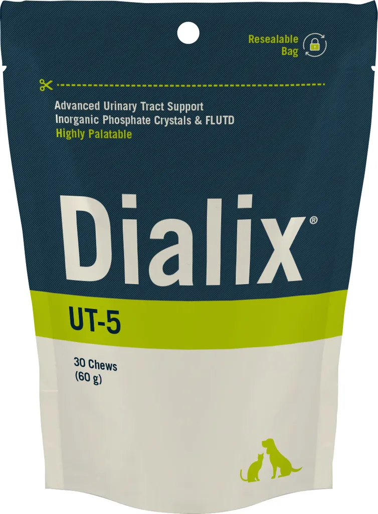 DIALIX UT-5 Soin Urinaire à la Glucosamine, 30 Chews Haute Appétence