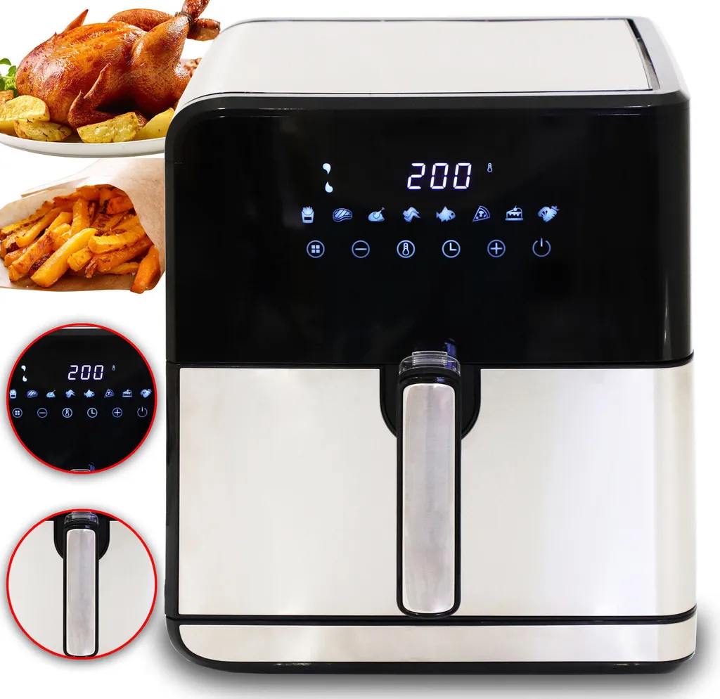 Cuisinez sainement pour 8 personnes avec la friteuse air chaud Inox 8L