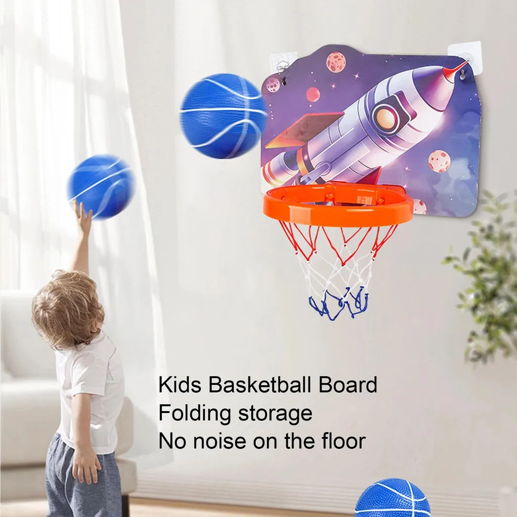 Mini Panier De Basket Mural Pour Enfants – Lion Cartoon – Hauteur Ajustable – Avec Ballon, Pompe Et Détecteur De Mouvements