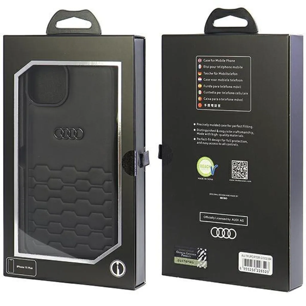 Coque de Protection Audi GT pour iPhone 15 Plus en Cuir Synthétique - 4