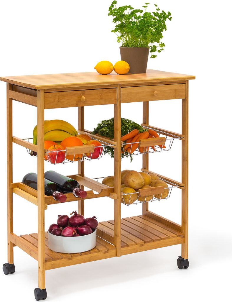 Relaxdays Servírovací vozík James XXL, VxŠxH: 80x67x37 cm, Obrázok produktu 