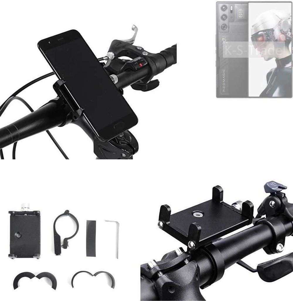 K-S-Trade Handyhalterung für das Fahrrad kompatibel mit Nubia Redmagic 9 Pro Halter Lenkstange Fahrradhalterung Motorrad Bike Mount Befestigung