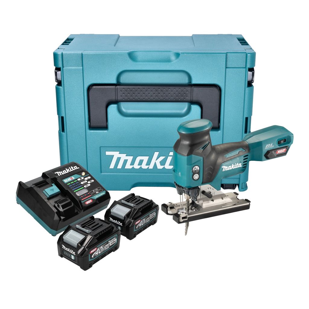 Makita JV 001 GM201 Akku Stichsäge 40 V max. 135 mm Brushless + 2x Akku 4,0 Ah + Ladegerät + Makpac