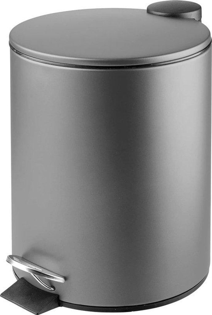 Metallischer Abfallbehälter mit Pedal, Deckel und Kunststoff-Abfallbehälter - eleganter Kosmetik- oder Mülleimer für Bad, Küche und Büro - du...