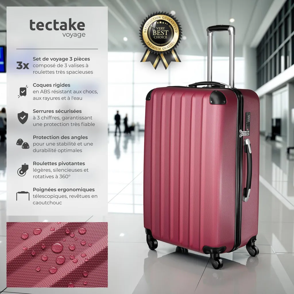 Valises Trolley ABS Rouge : Finis les Bagages Abîmés et les Pertes