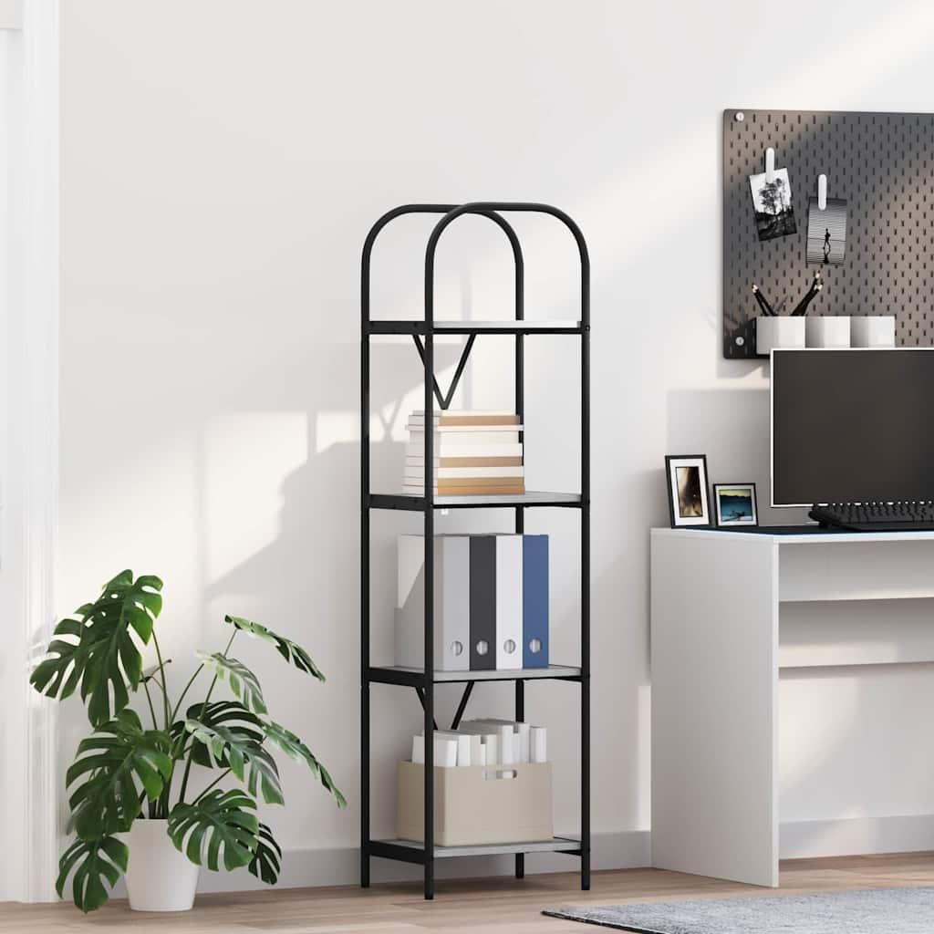 "Schlussverkauf" Bücherregal rechteckig - 1 pc - Büroregal mit Stauraum - Graues Sonoma 40x30x146 cm Holzwerkstoff C12269