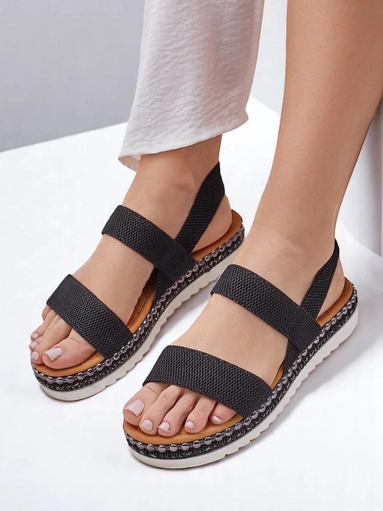 Royalfashion Damensandalen mit dekorativer Sohle Zindas, Produktbild 