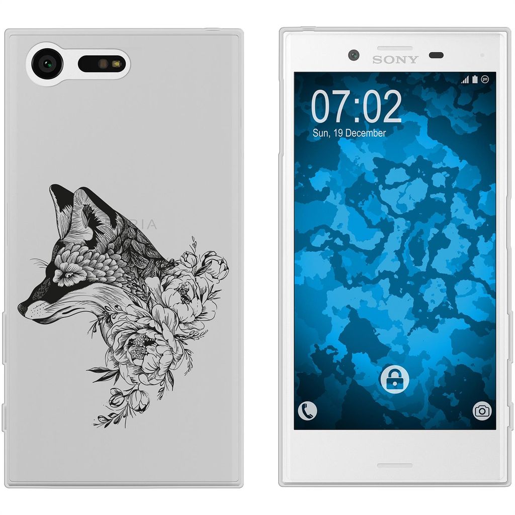 PhoneNatic Case kompatibel mit Sony Xperia X Compact Silikon-Hülle Floral Fuchs M1-1