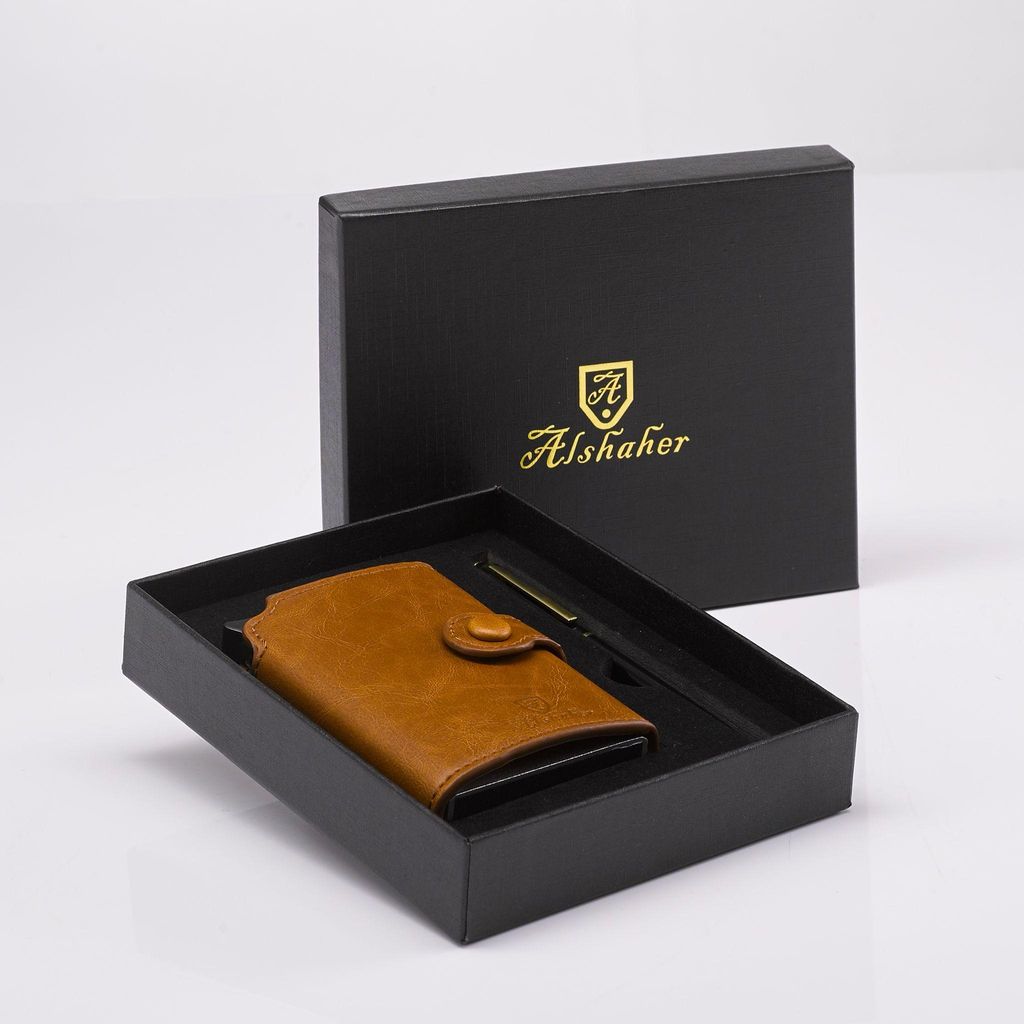 Kreditkartenetui für Herren Damen portmonee Herren kartenetui Slim Wallet mit Münzfach und mit Verpackung und einem Stift RFID Schutz Smart Wa