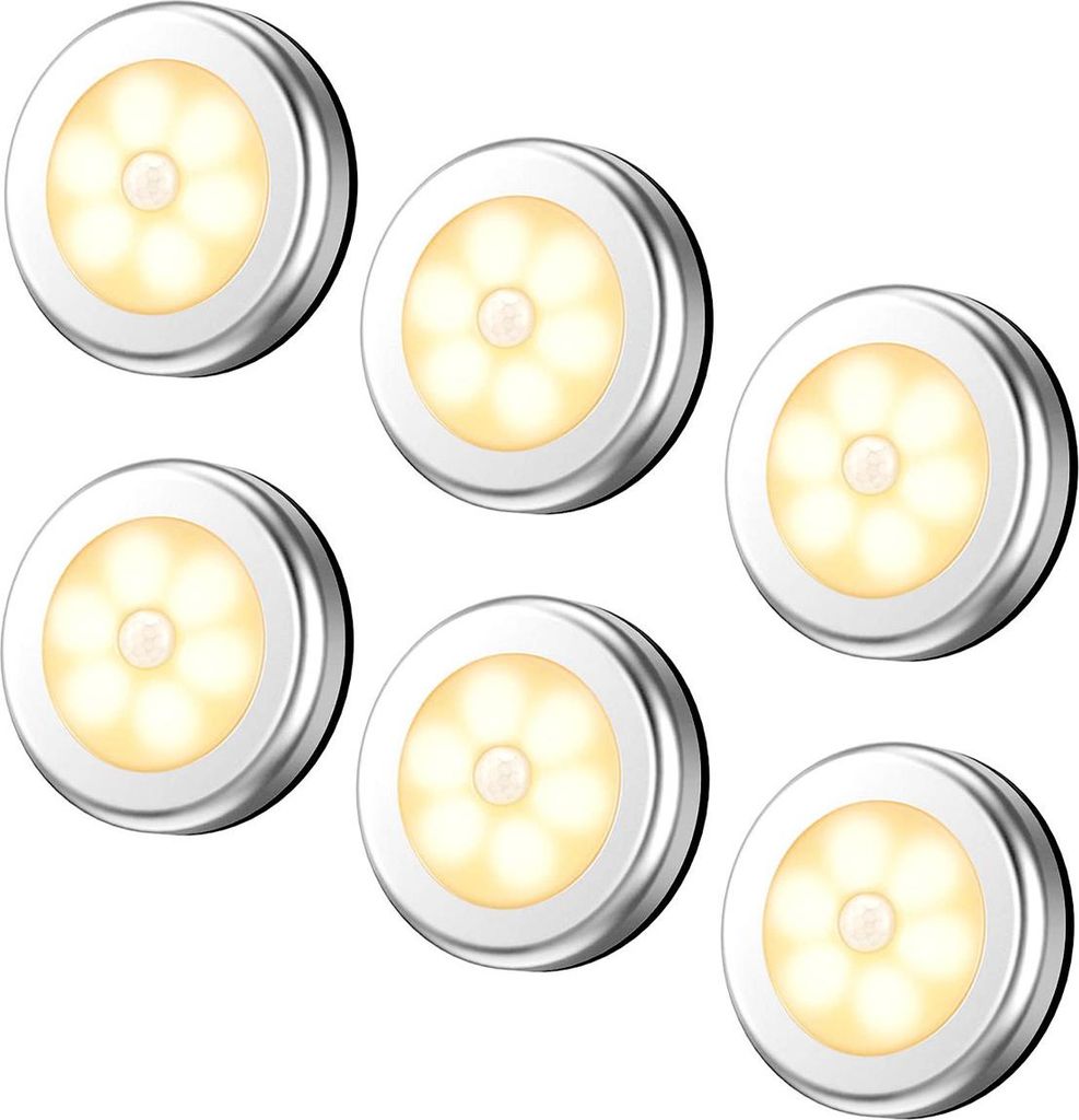 Bewegungsmelderleuchten, überall anbringbare Schrankleuchten, Treppenhausleuchten, Flurleuchten, Badezimmerleuchten, Schlafzimmerleuchten,silvery