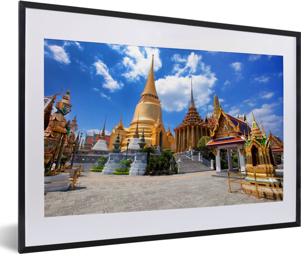MuchoWow MuchoWow Gerahmtes Poster Thailand - Palast - Asien 60x40 cm - Poster mit zchwarzem Bilderrahmen - Schlafzimmer - Plakat in Rahmen - D...