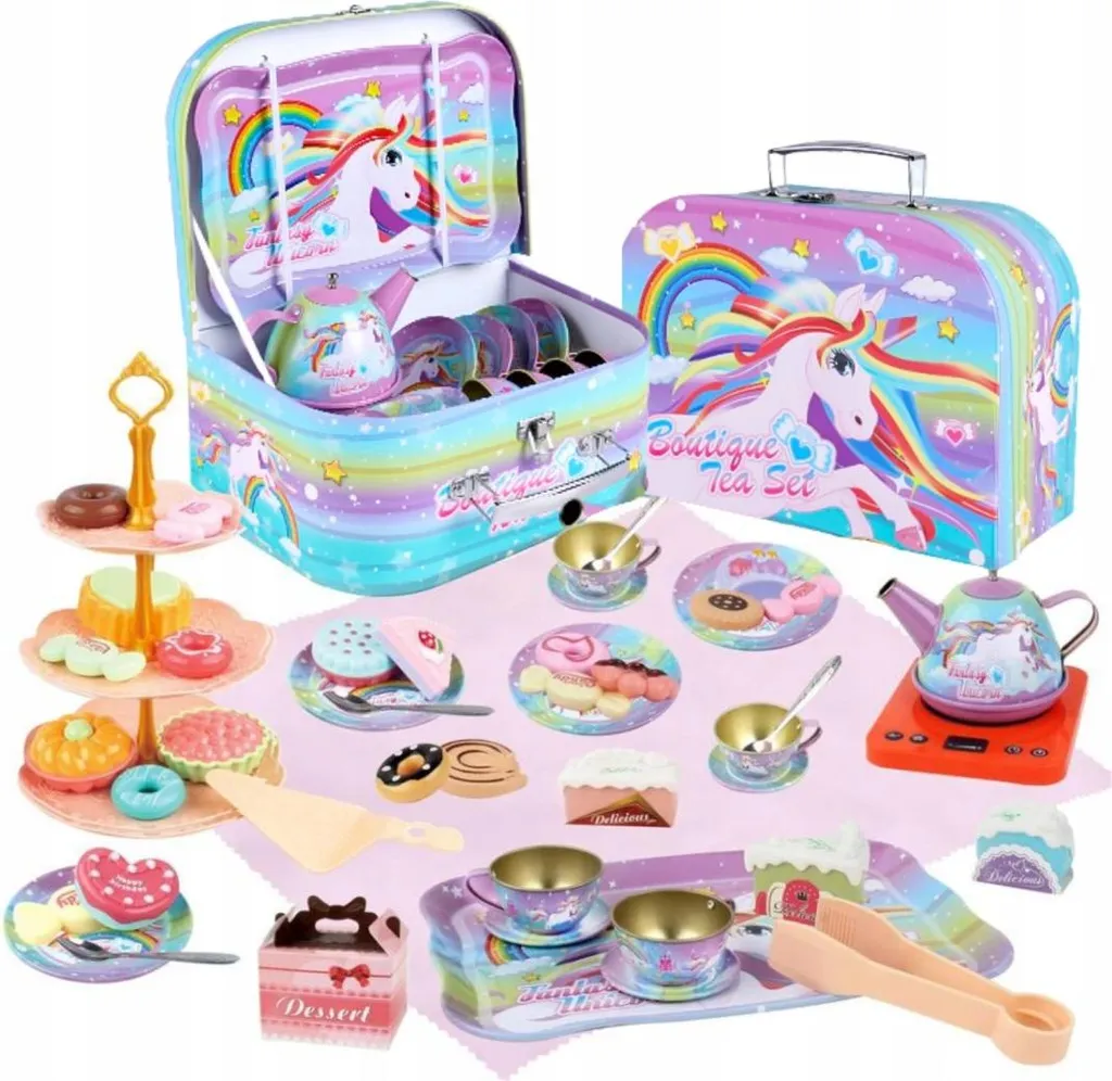 Magico Tea Party Unicorno: Set con Brocca, Tazze e Valigetta Chic