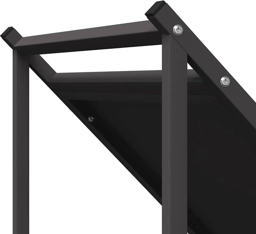 Range-bûches vertical intérieur noir 70 cm en acier robuste vidaXL - 7