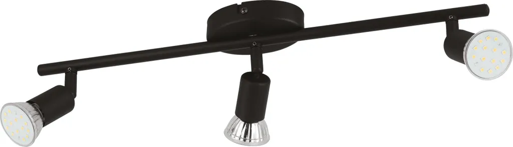 Spot LED Triple Noir 3x2,8W BUZZ-LED Eglo à Têtes Pivotantes 48cm
