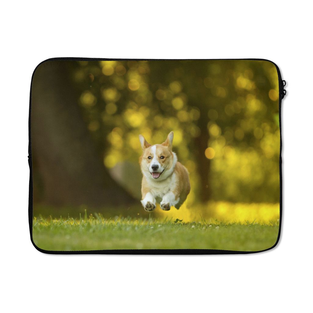 MuchoWow Laptop Hülle 15 Zoll Enthusiastischer Corgi Laptoptasche - Laptoptasche - Sleeve - Rundum-Schutz