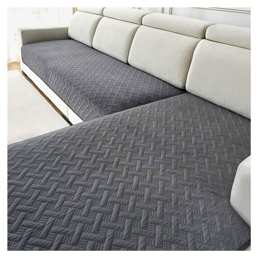Sofabezug für Ecksofa 1/2/3/4 Sitzer, rutschfester Überzug für L-Form Sofa, waschbar, 1 Stück (Grau, 90x210cm)