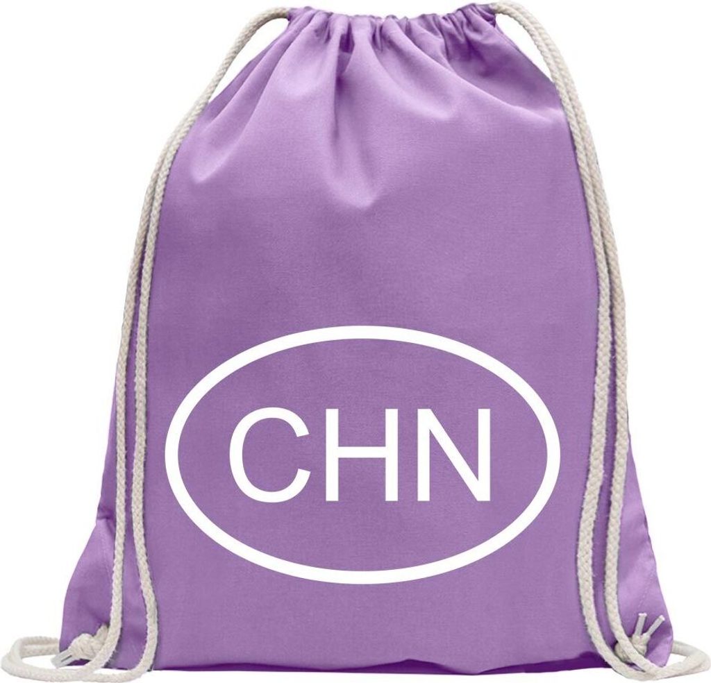 Kiwistar - Turnbeutel - lavendel - China CHN - Fun Rucksack Sport Beutel Gymsack Baumwolle mit Ziehgurt