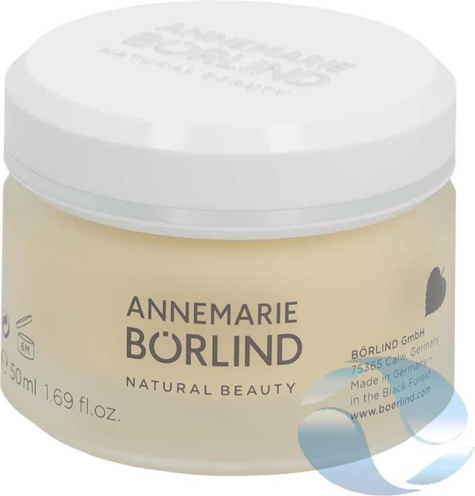 A jar of Annemarie Börlind cream on a white background.