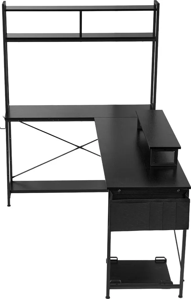 Bureau gaming en L 170 cm robuste avec support CPU et charge de 68 kg - 11