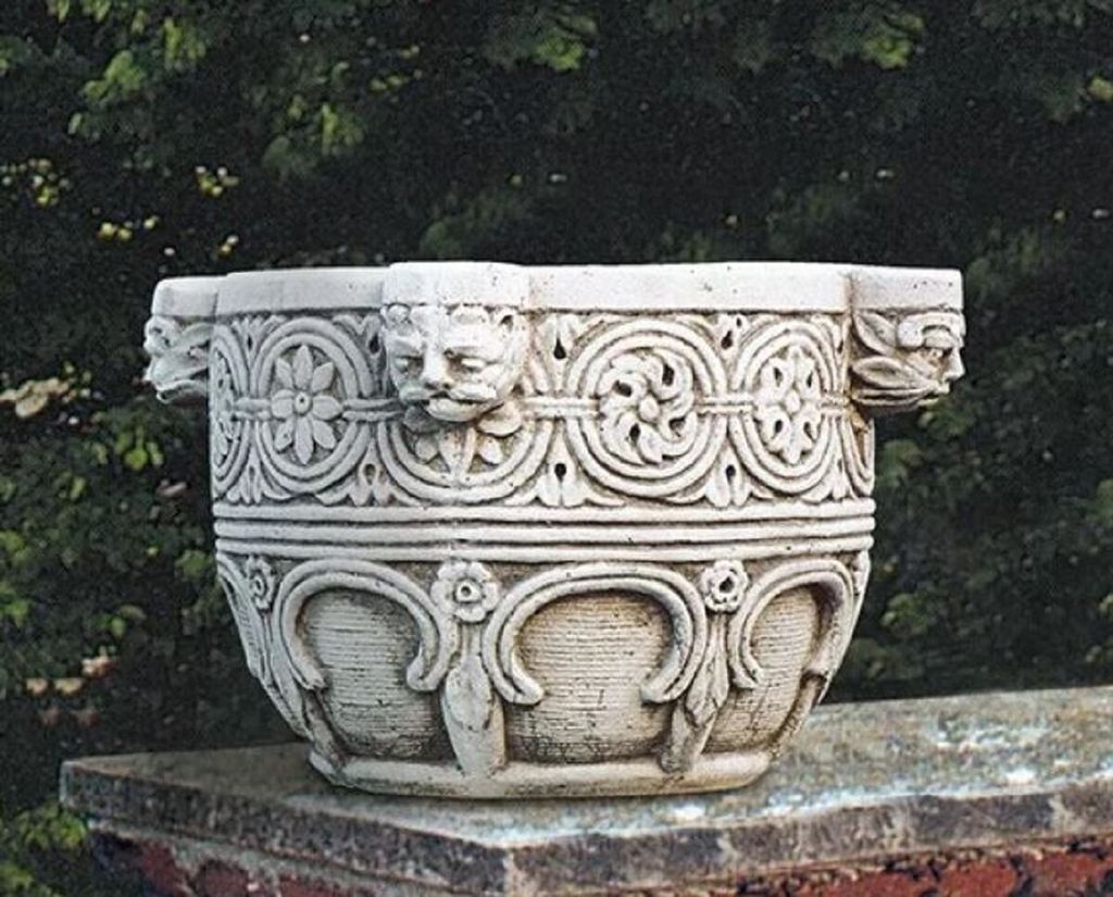 Casa Padrino Luxus Barock Blumentopf Grau Ø 57 x H. 39 cm - Italy
