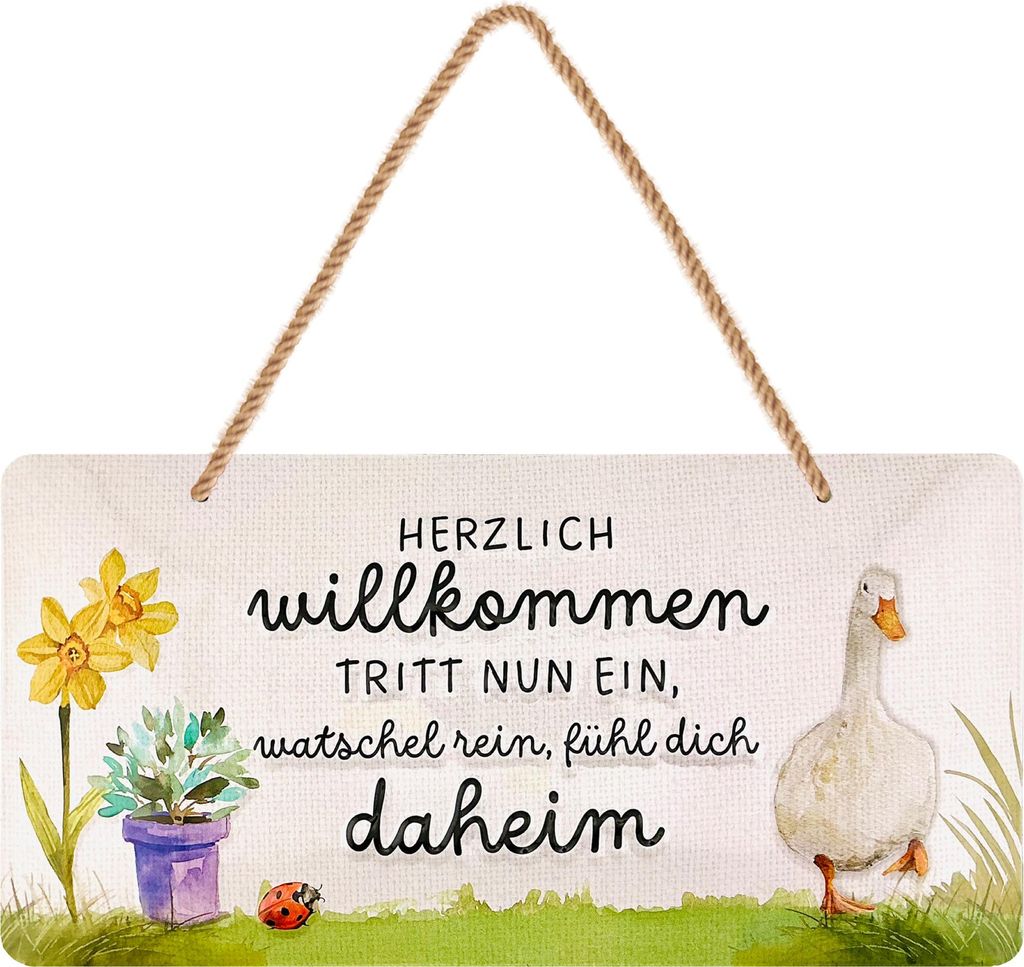Retro Blechschild HERZLICH WILLKOMMEN Schild - willkommen Produktbild 