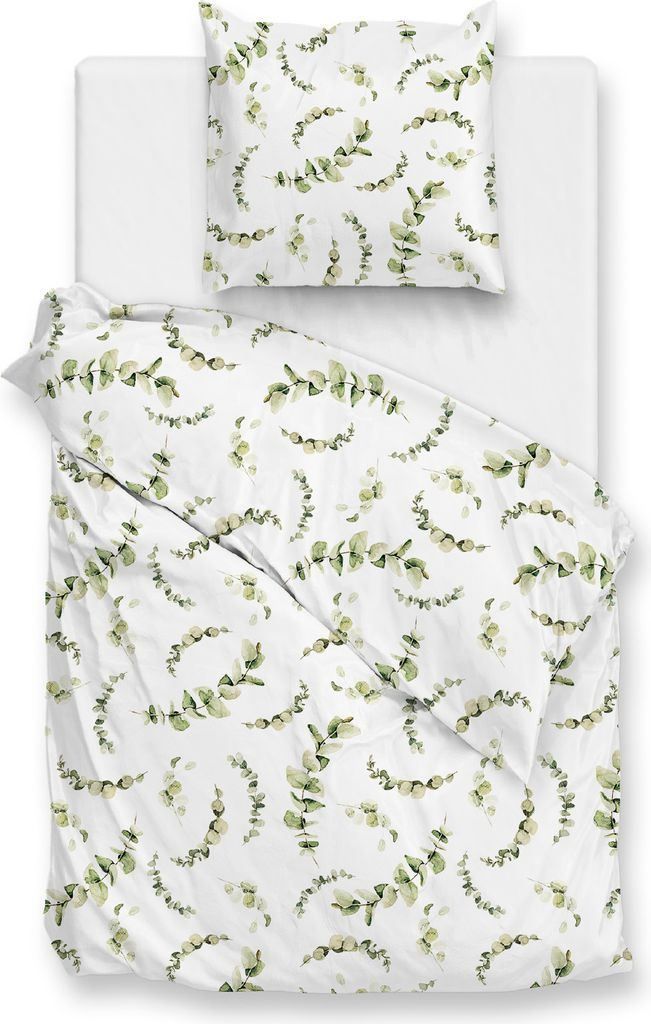 ZO!Home Eucalia Bettwäsche 135 White Bettwäsche 1 x Bettbezug 135x200 + 1 x Kopfkissenbezug 80x80 White Flora weiß