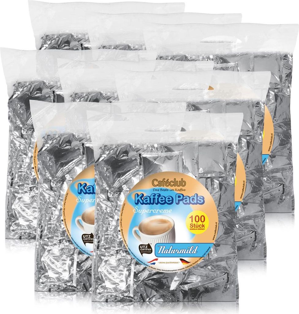 8 x Cafeclub Supercreme Megabeutel Kaffeepads a100 Stück Produktbild 