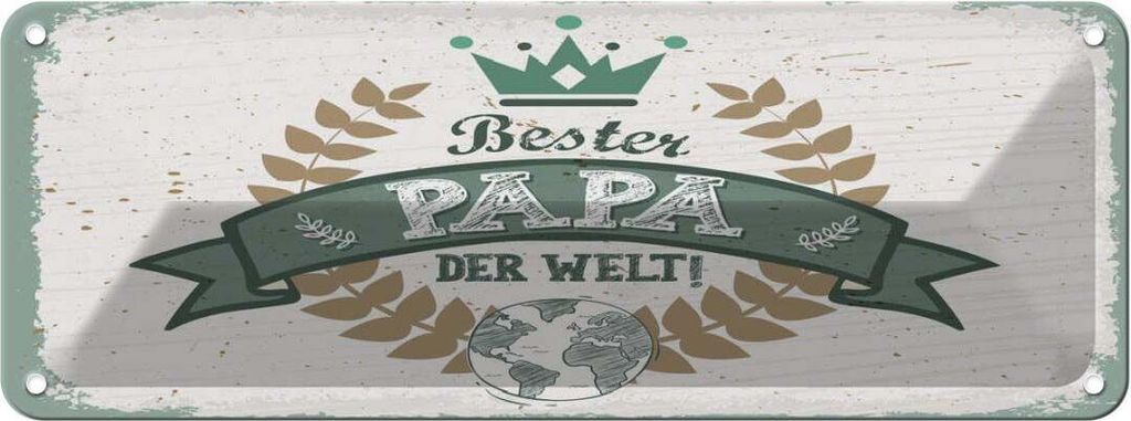 vianmo Blechschild 10x27 cm Bester Papa der Welt Spruch Zitat