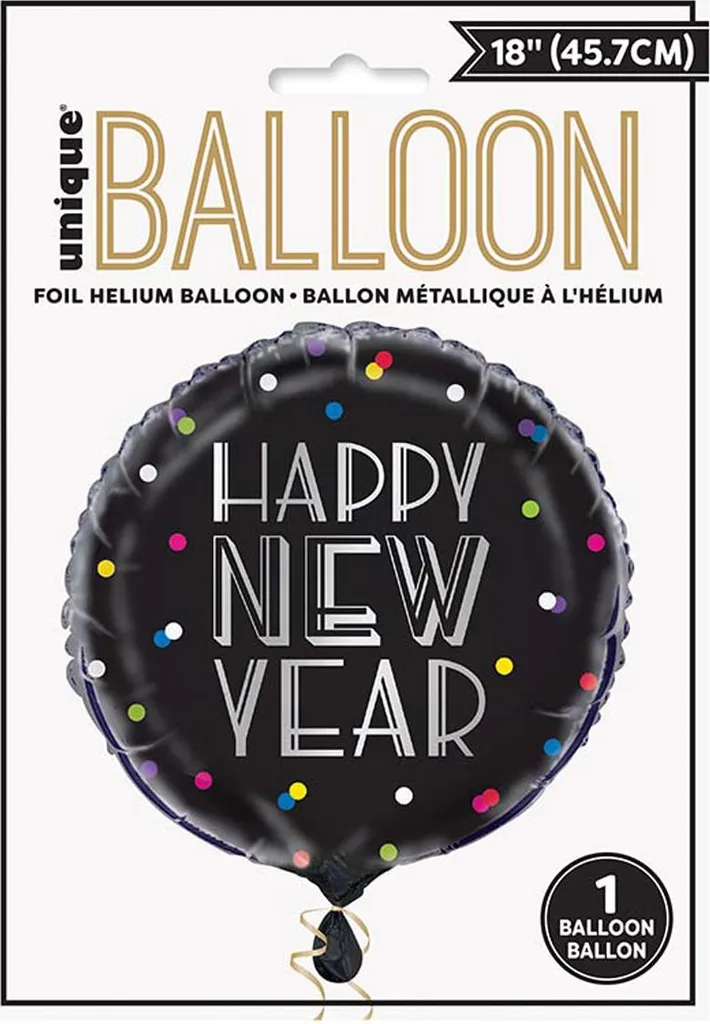 Ballon aluminium 18 pouces Neon Dots 45cm résistant pour Nouvel An